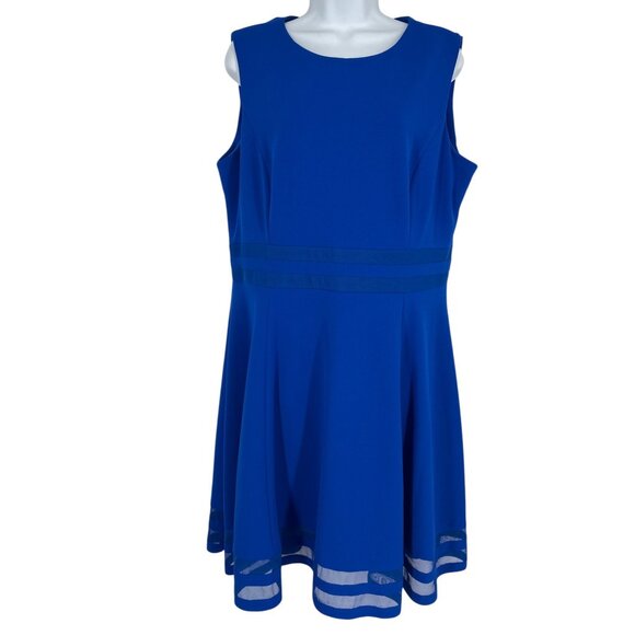 Calvin Klein Illusion-Trim Fit & Flare Dress Women's Size 16 - Picture 1 of 8